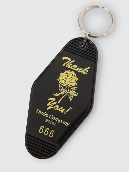 Thrills Thankyou Motel Key Tag - Black | Thrills Co.