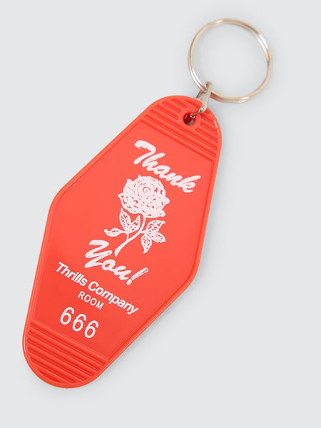 Thrills Thankyou Motel Key Tag - Poppy Red | Thrills Co.