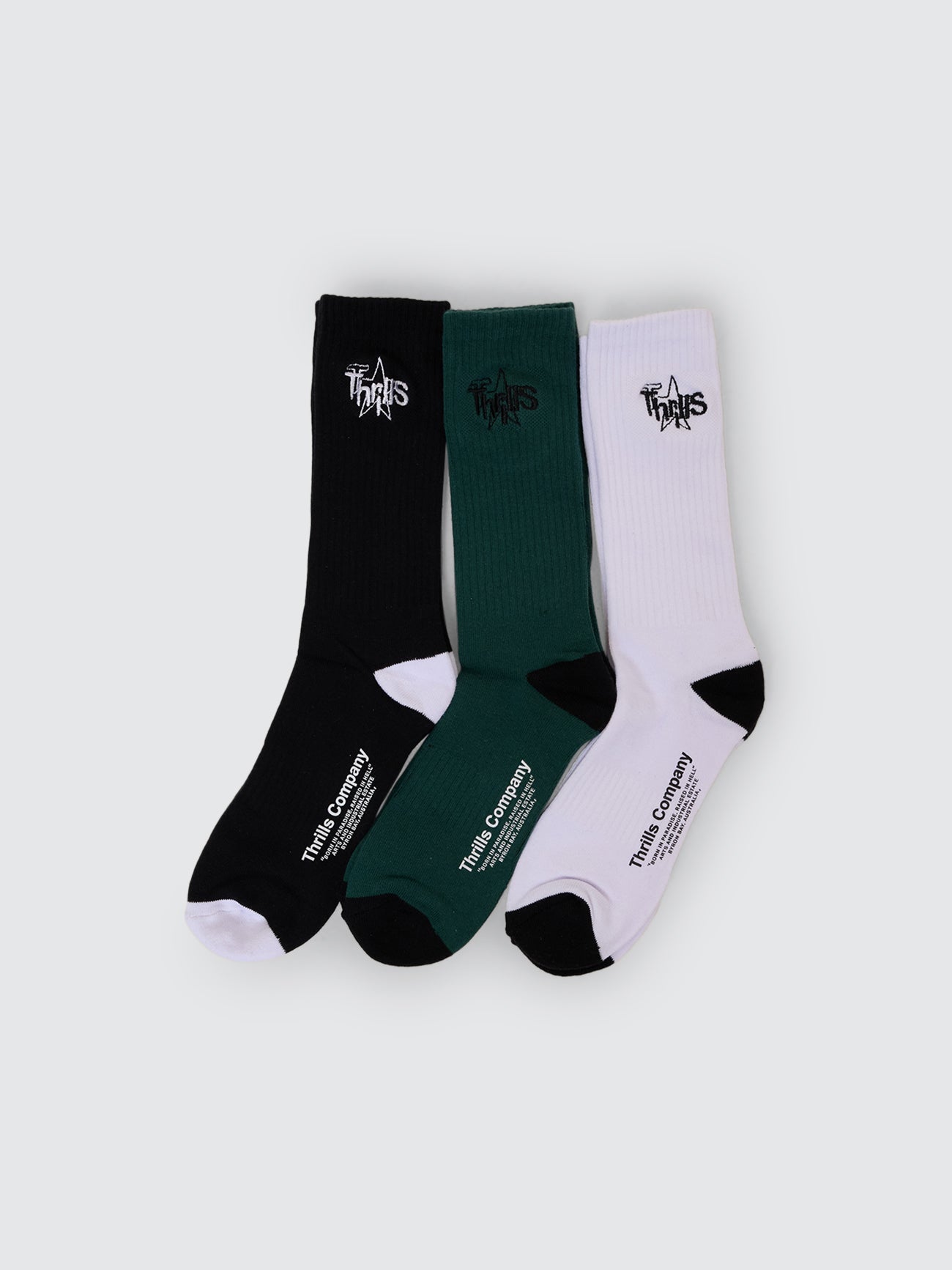 Superblast 3 Pack Sock - White - Sea Pine - Black