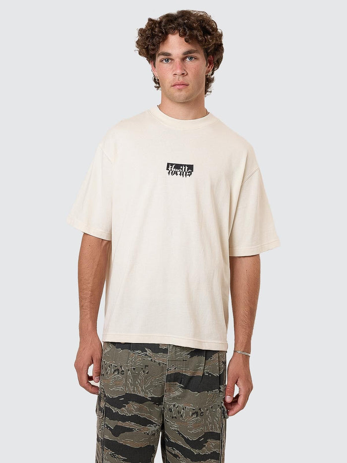 Cheap Thrills Embro Box Fit Oversize Cropped Tee - Unbleached