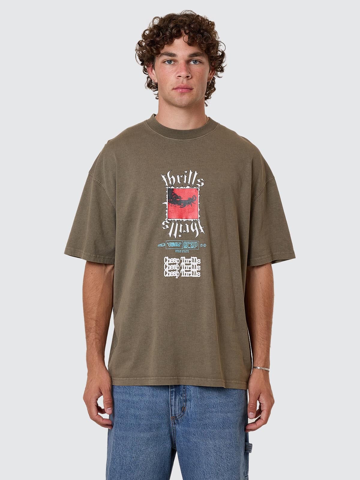 Cheap Thrills Box Fit Oversize Tee - Tarmac XS