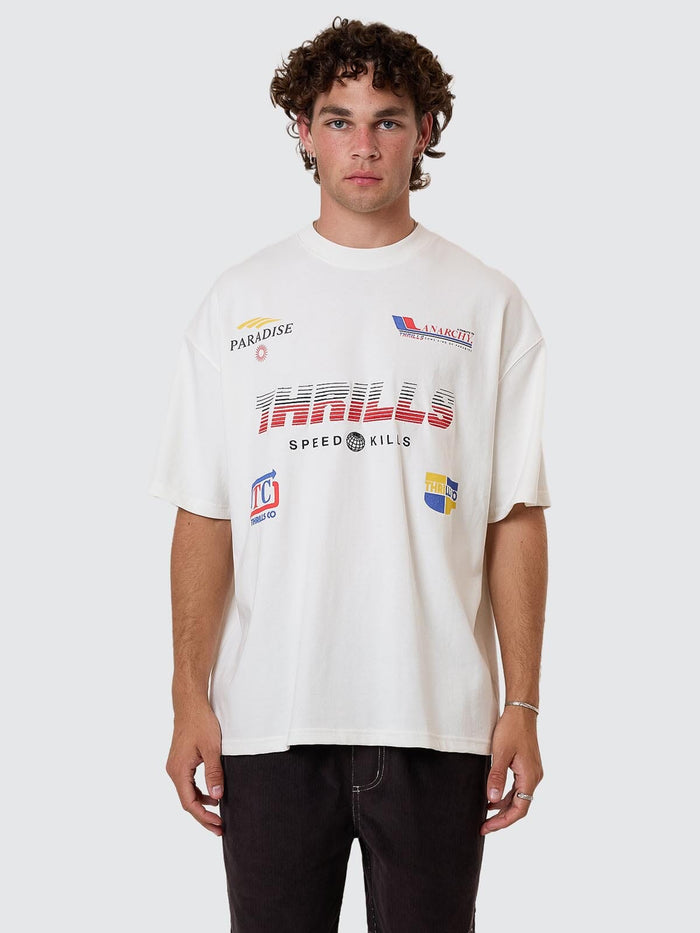 Anarchy In Paradise Box Fit Oversize Tee - Dirty White XS