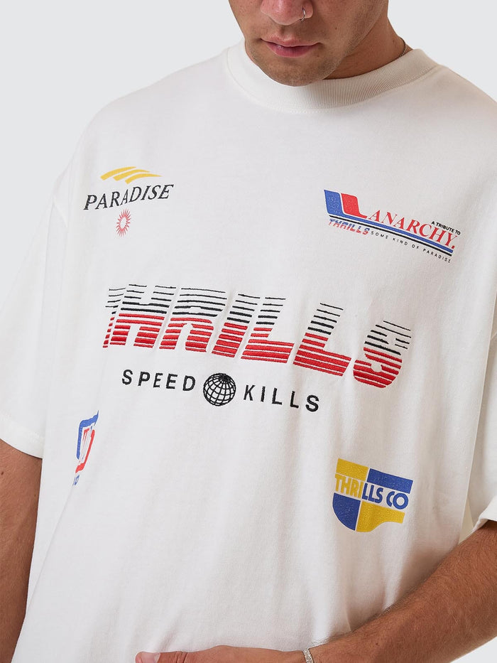 Anarchy In Paradise Box Fit Oversize Tee - Dirty White XS