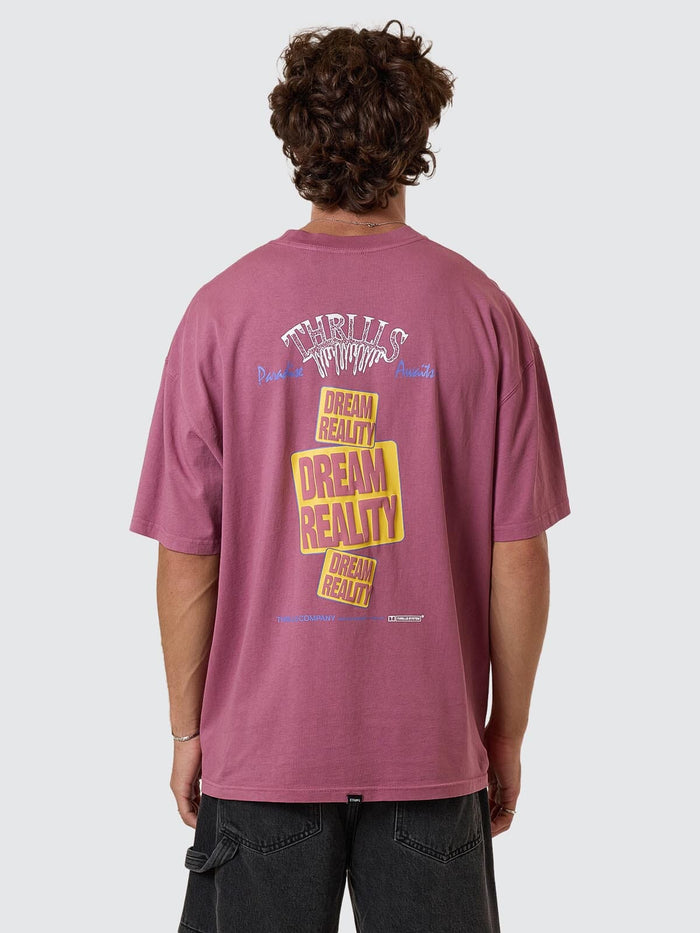 Reality Dreams Box Fit Oversize Tee - Delta Berry XS