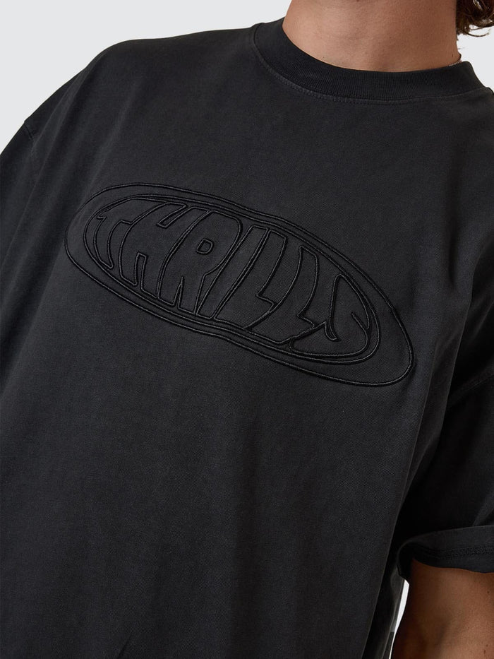 Shadowless Embro Oversize Box Fit Tee - Pirate Black XS
