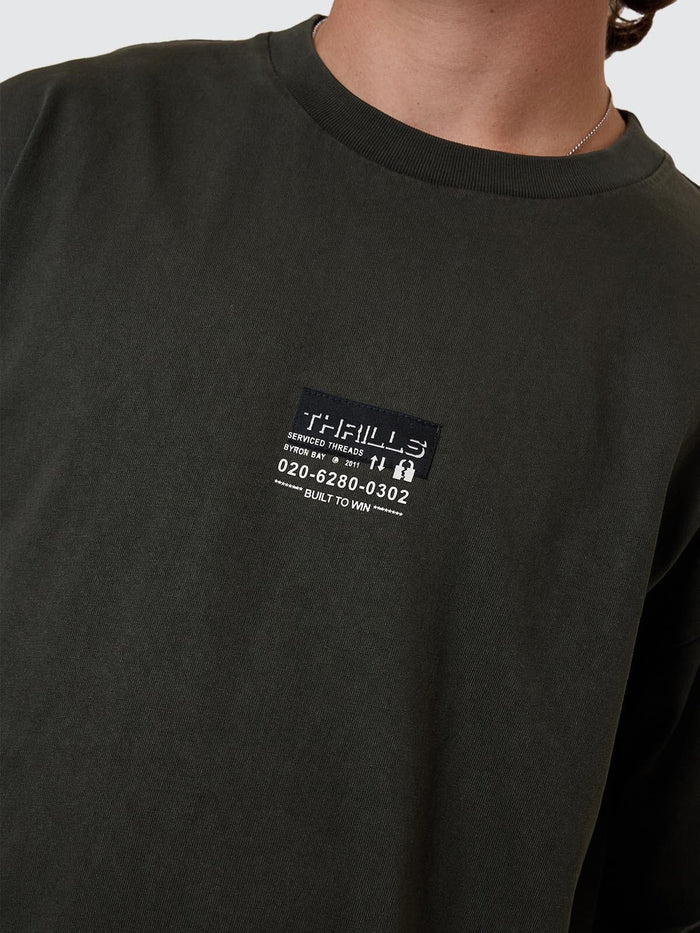 Built To Win Oversize Fit Tee - Oil Green