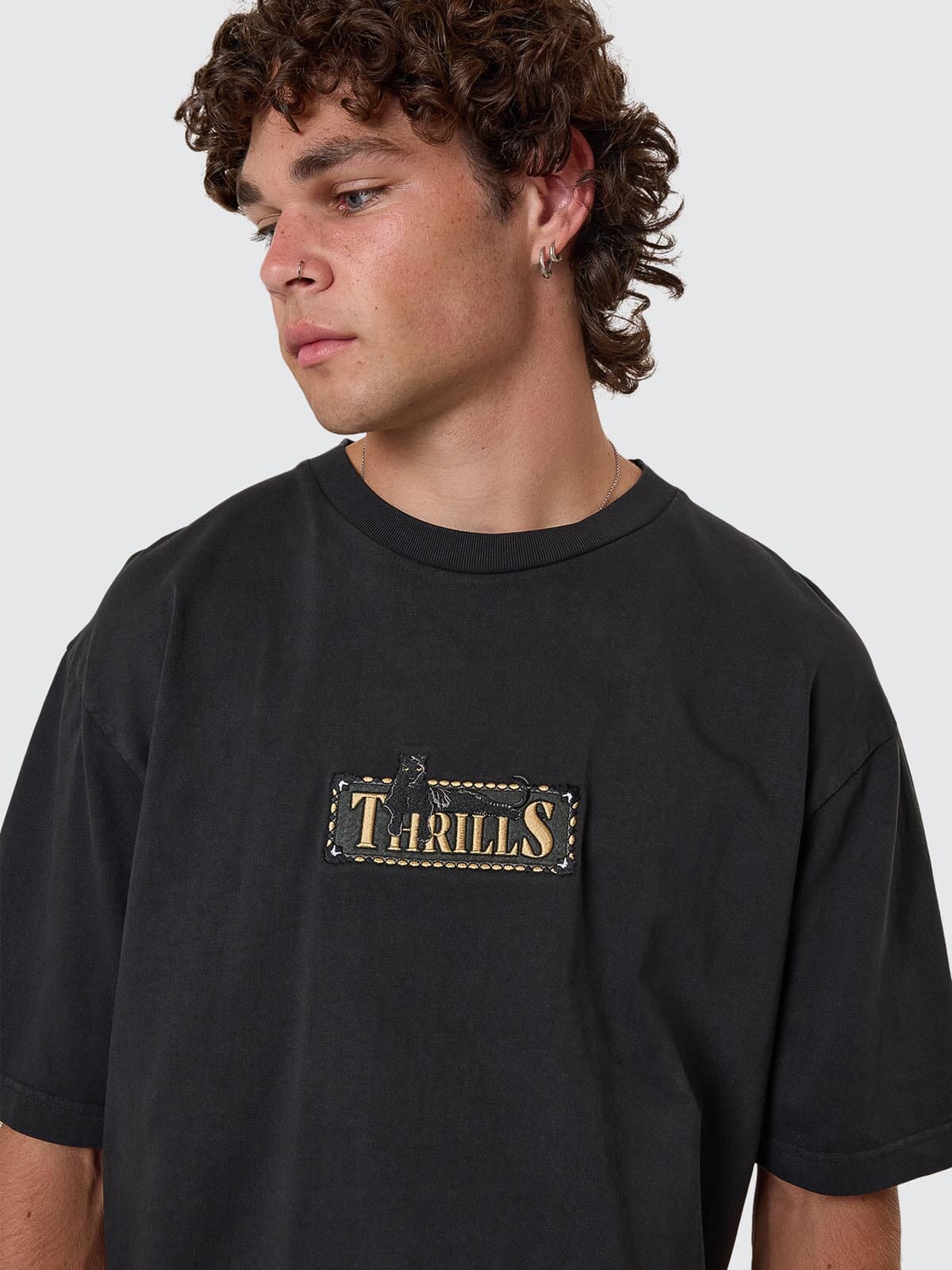 Pit Stop Oversize Fit Tee - Pirate Black XS
