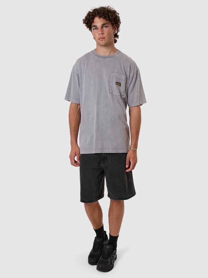 Thrills Union Oversize Pocket Tee - Marble Grey XS