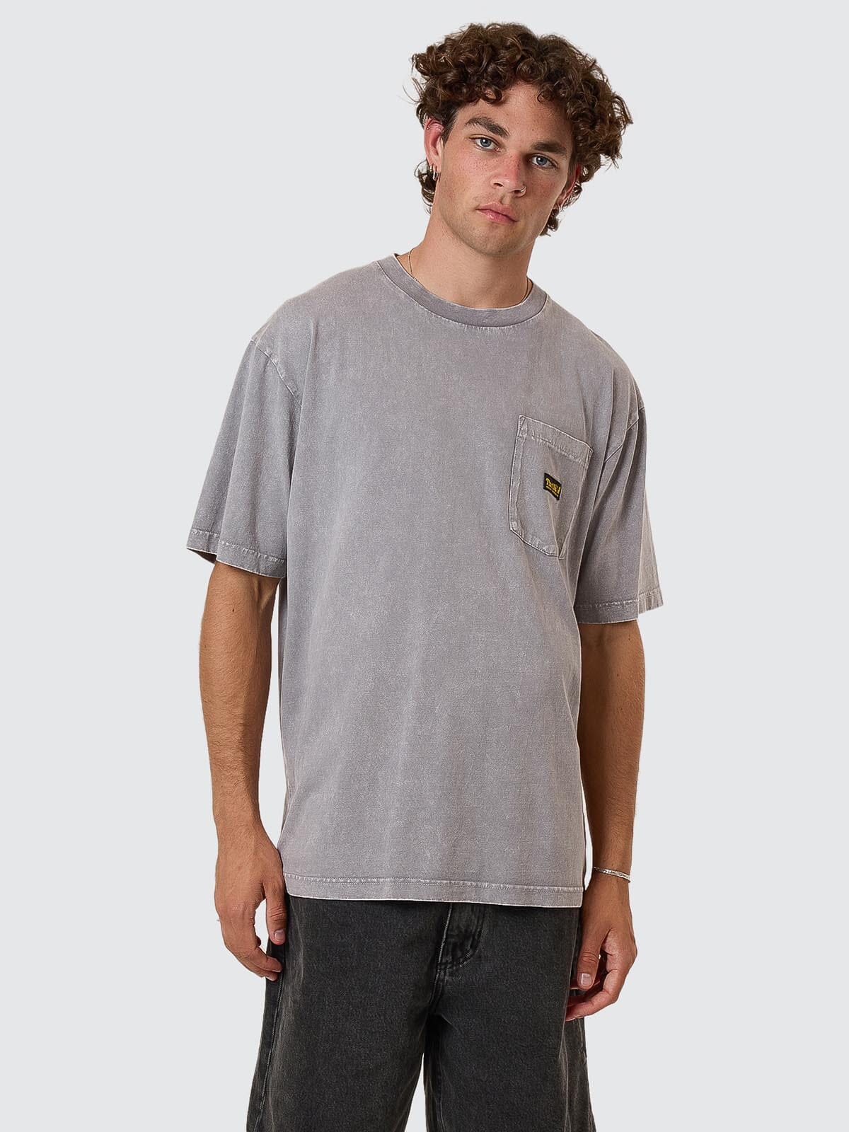 Thrills Union Oversize Pocket Tee - Marble Grey XS