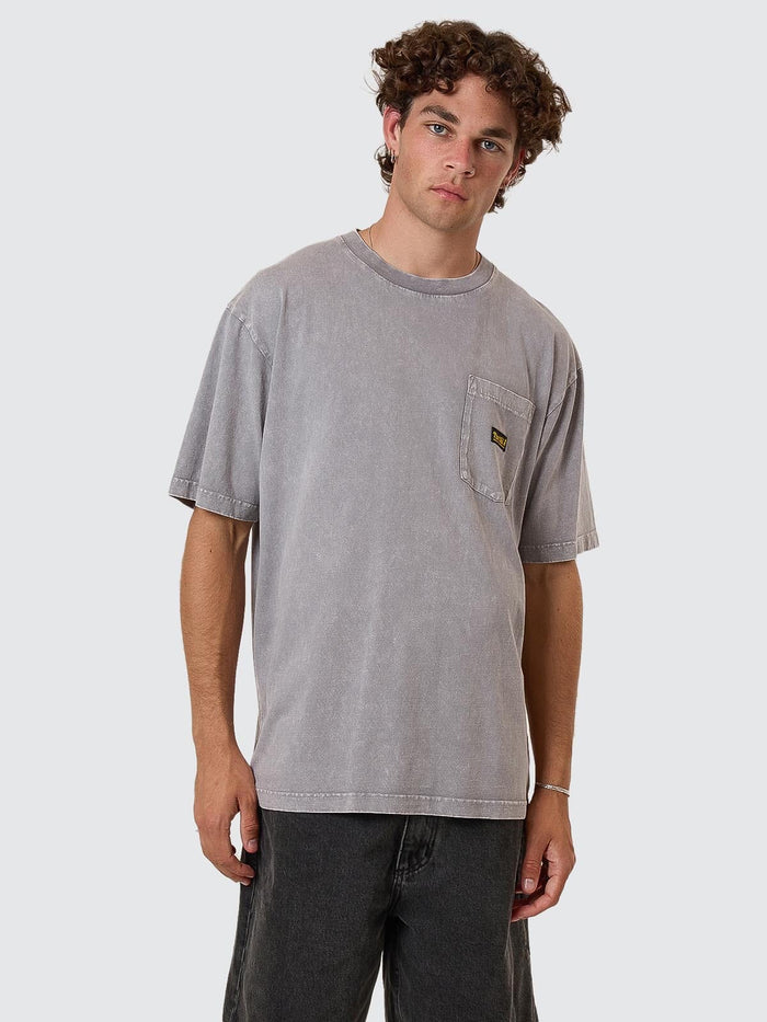 Thrills Union Oversize Pocket Tee - Marble Grey XS