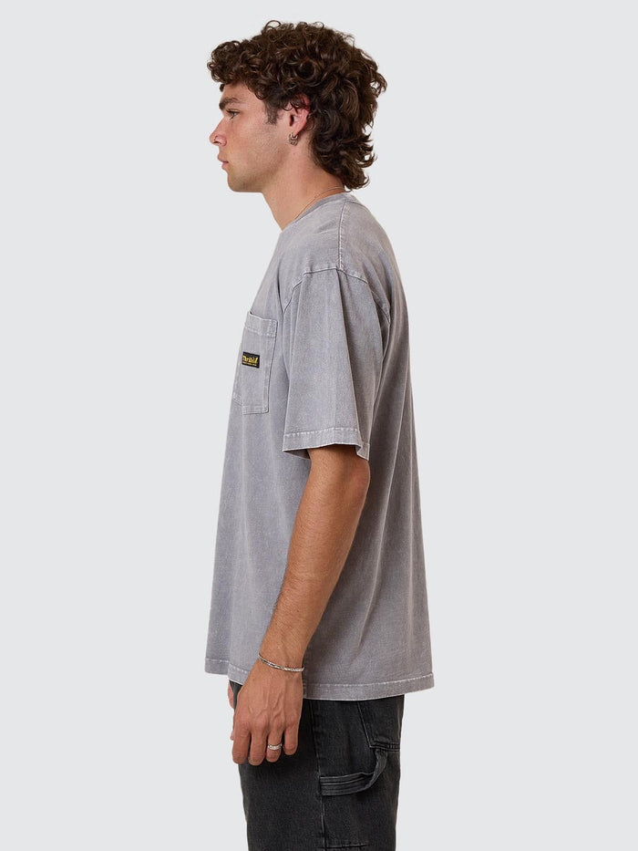 Thrills Union Oversize Pocket Tee - Marble Grey XS