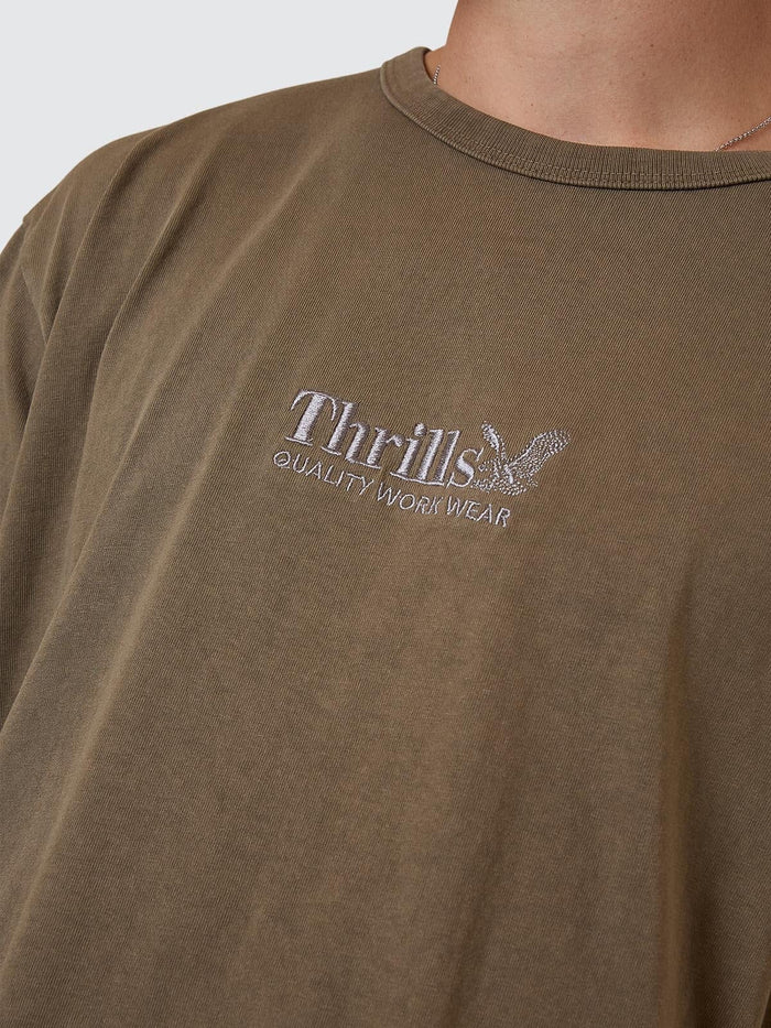 Thrills Workwear Embro Merch Fit Tee - Desert