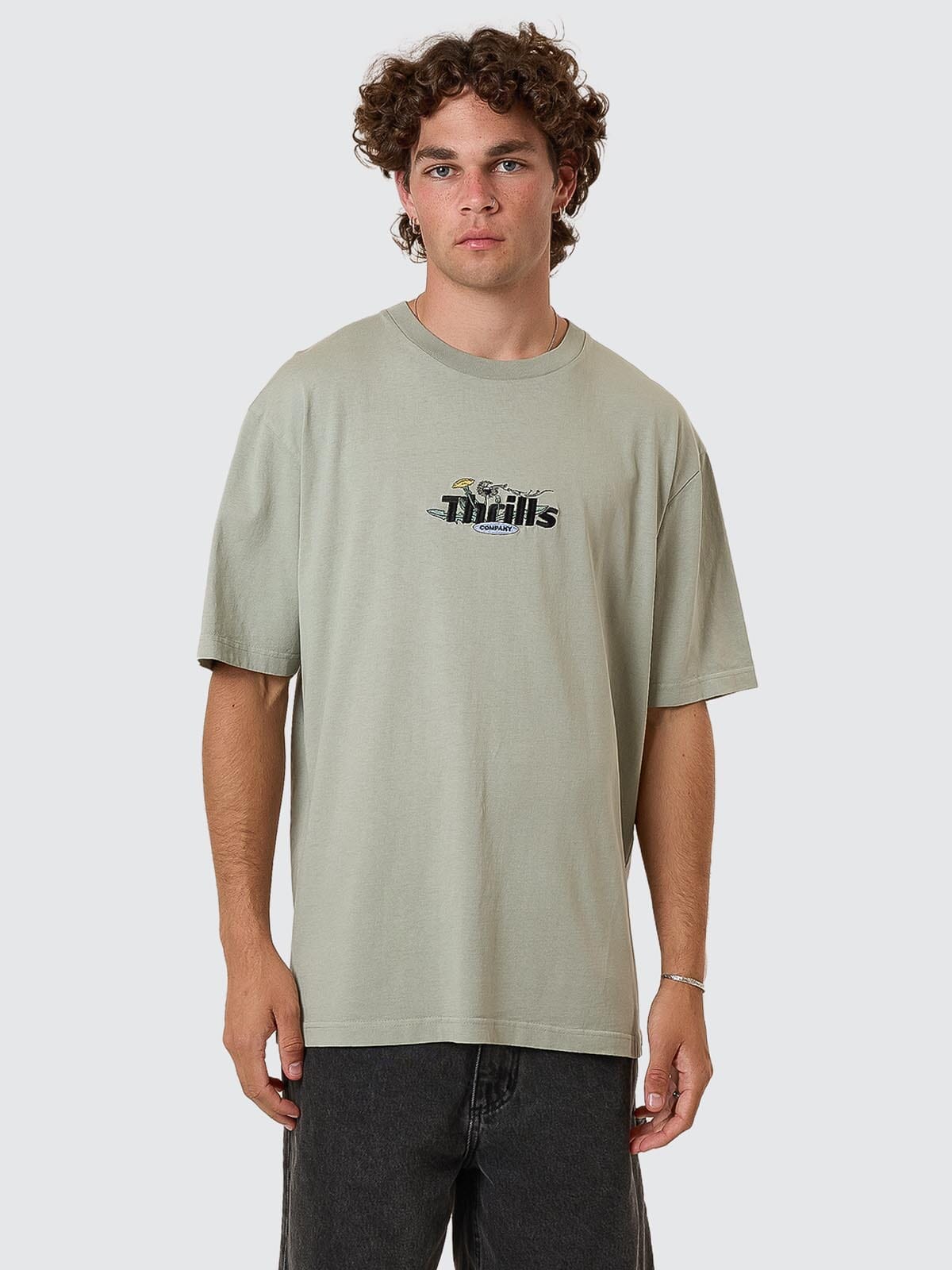 Make A Wish Oversize Fit Tee - Dirty Sage XS