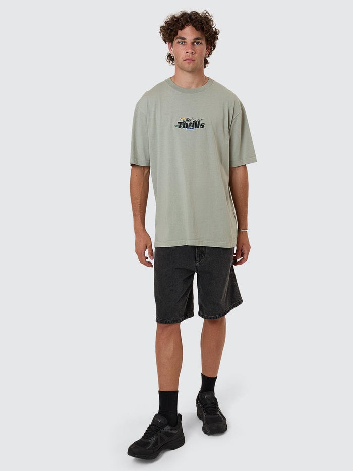 Make A Wish Oversize Fit Tee - Dirty Sage XS