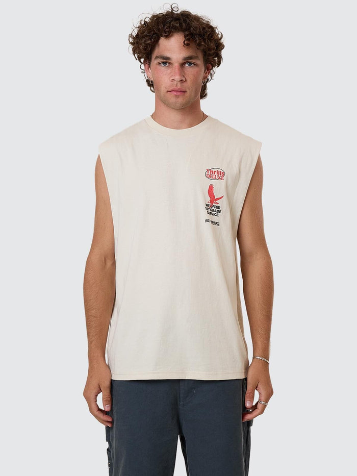 1st Grade Service Merch Fit Muscle Tee - Heritage White XS