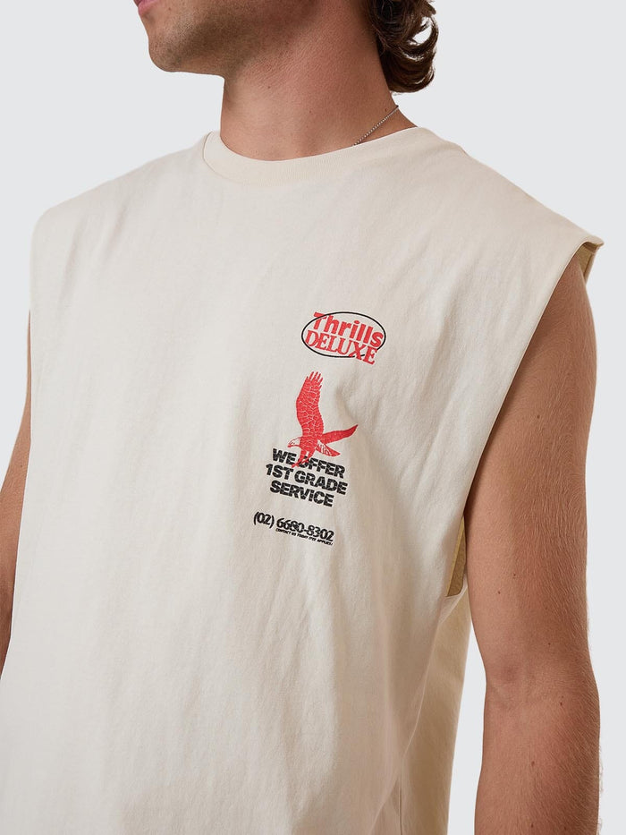 1st Grade Service Merch Fit Muscle Tee - Heritage White XS