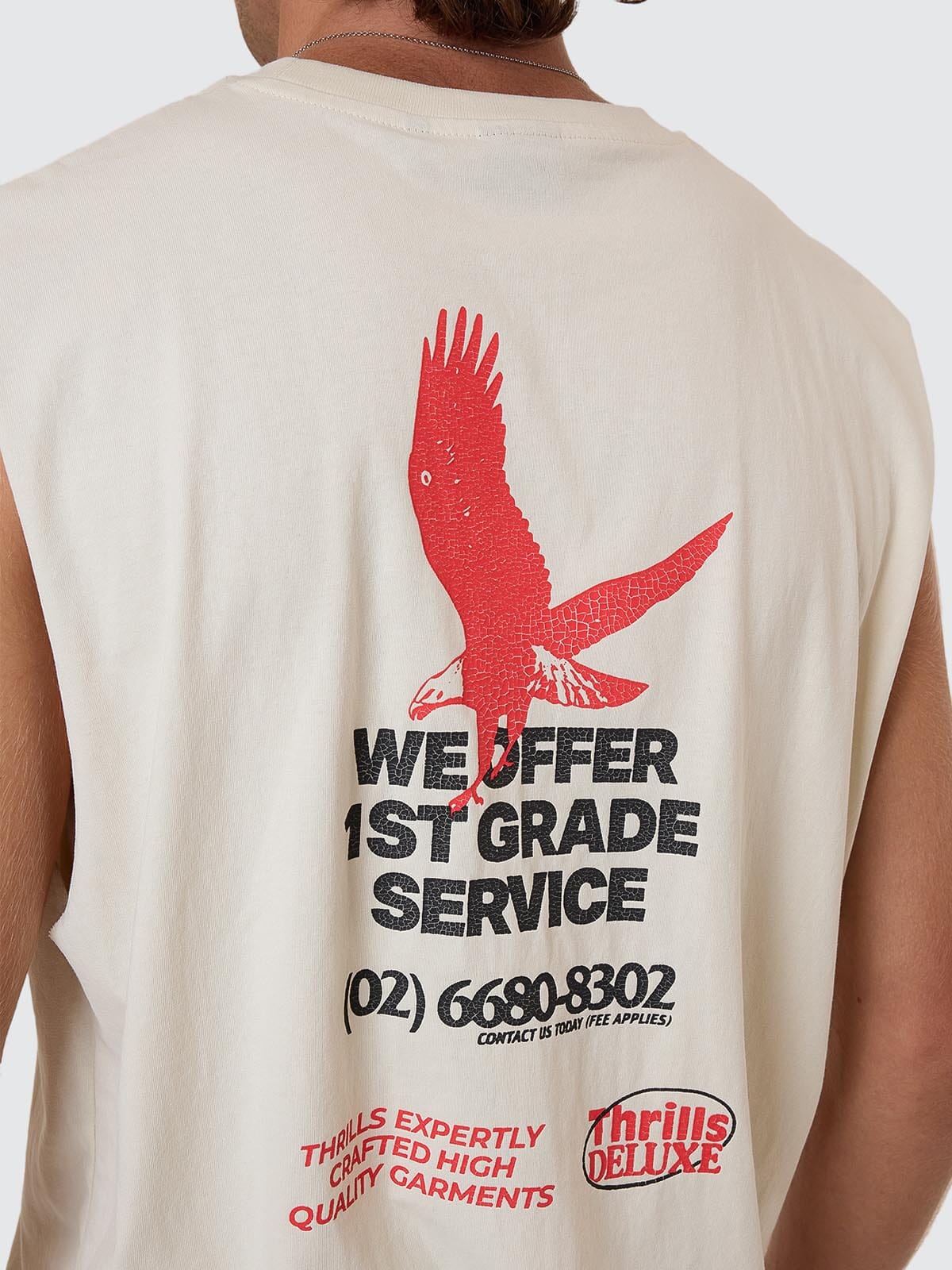 1st Grade Service Merch Fit Muscle Tee - Heritage White XS