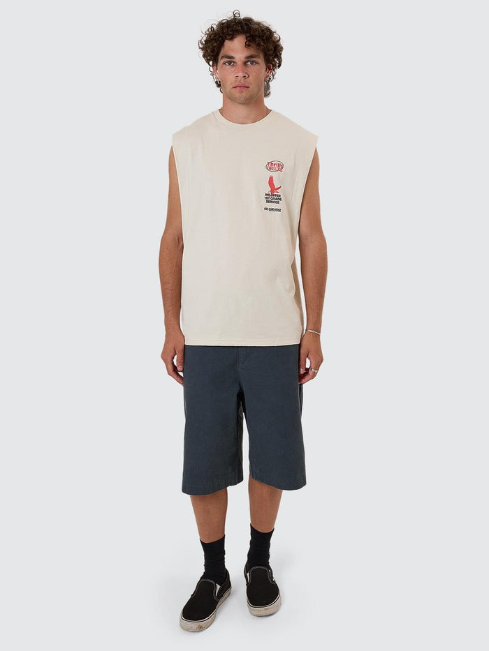 1st Grade Service Merch Fit Muscle Tee - Heritage White XS