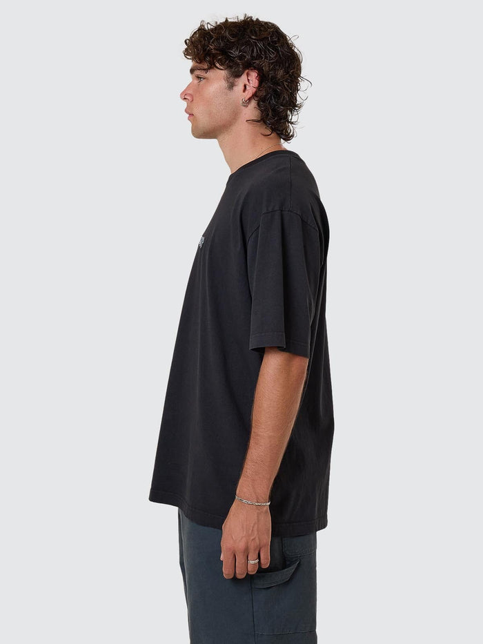 Pennant Embro Oversize Fit Tee - Twilight Black XS