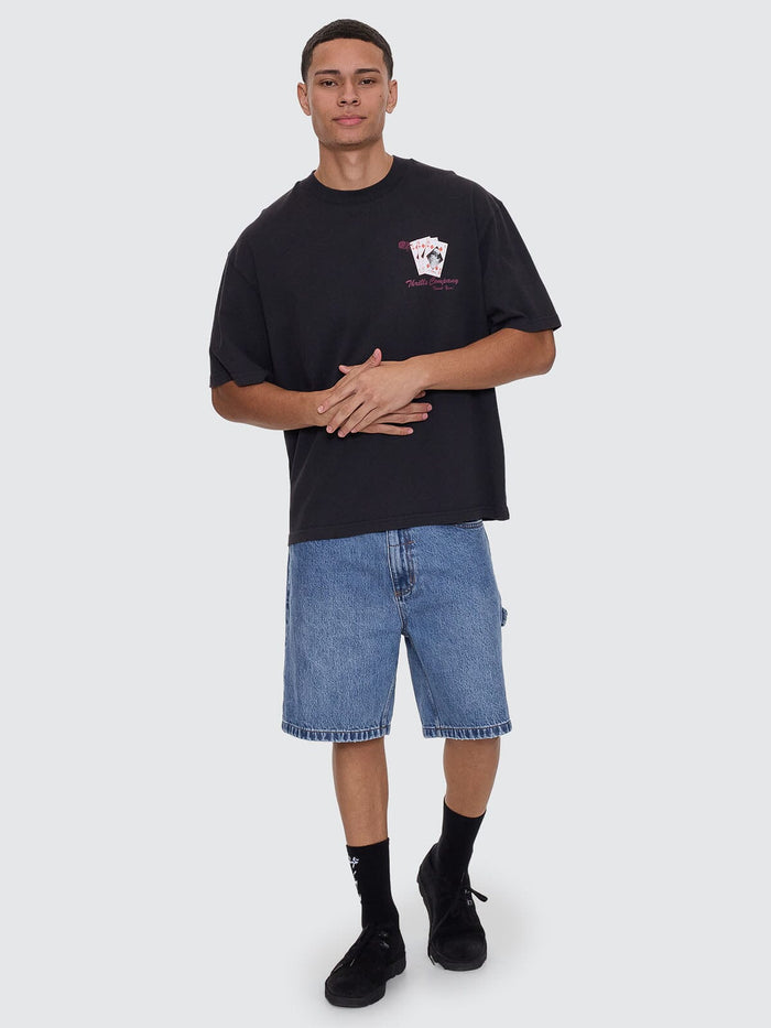 Appreciation Box Fit Cropped Tee - Washed Black