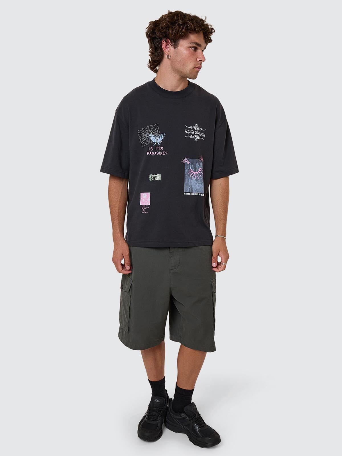 Cortex Box Fit Oversize Tee - Black | Thrills Co. | Thrills Co.