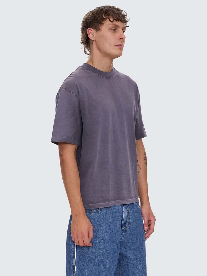 Arts & Industrial Sprayed Box Fit Oversize Cropped Tee - Ebony XS