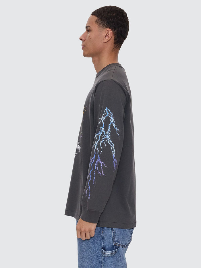 Flight Risk Oversize Fit Long Sleeve Tee - Merch Black