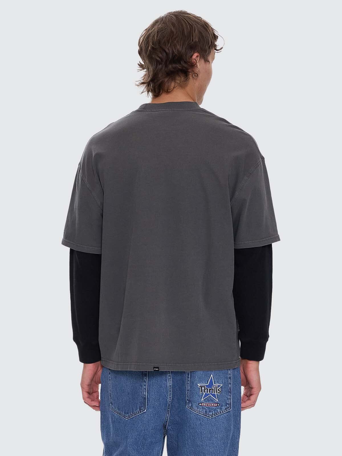Arts & Industrial Layer Box Fit Oversize Long Sleeve Tee - Merch Black XS