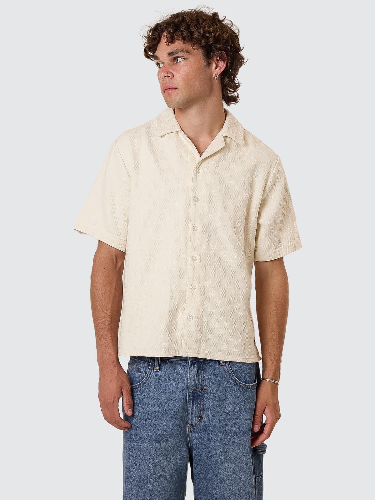 Vanished Short Bowling Shirt - Heritage White XS
