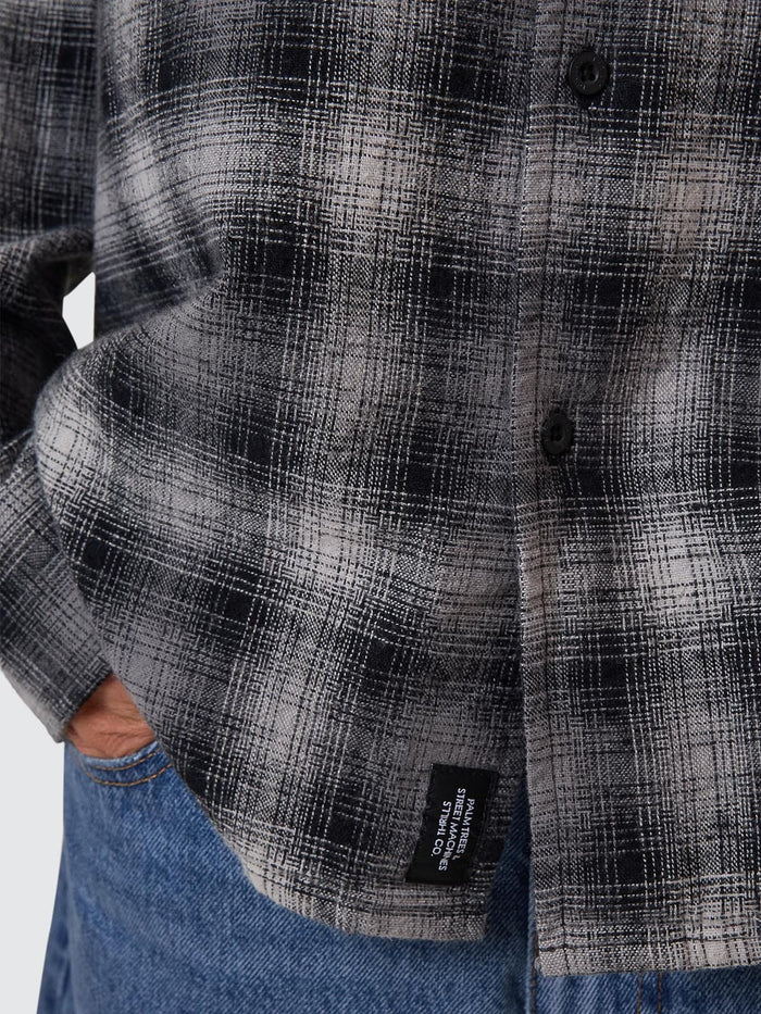 Barrio Long Sleeve Flannel Shirt - Black XS