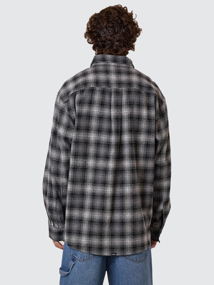 Barrio Long Sleeve Flannel Shirt - Black XS