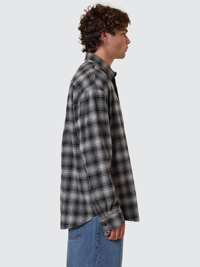 Barrio Long Sleeve Flannel Shirt - Black XS