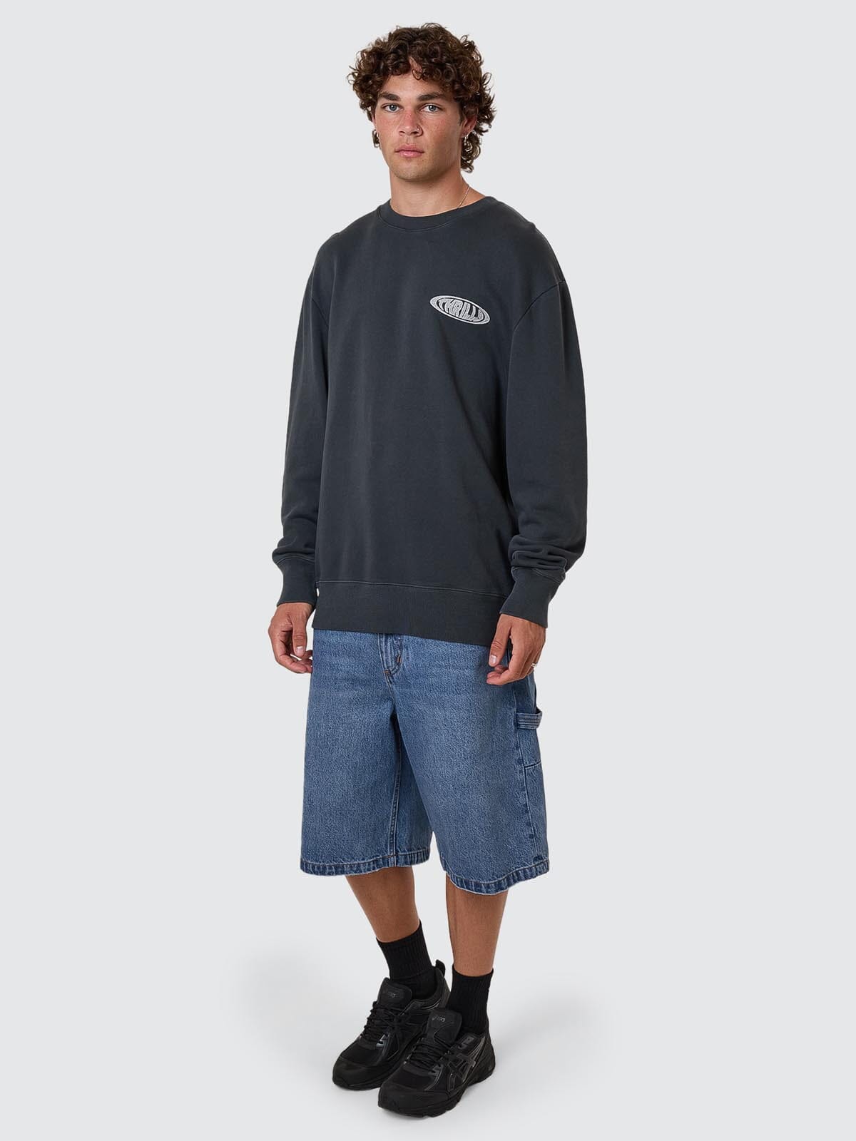 Shadowless Oversize Crew - Ebony XS