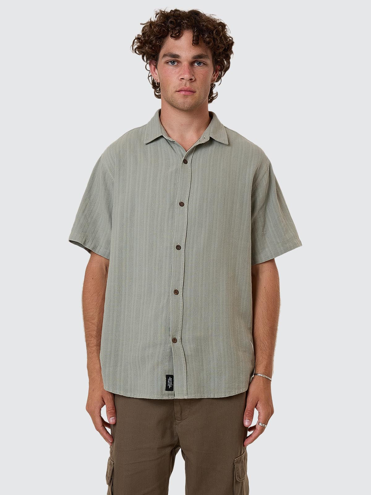 Unhinged Short Sleeve Shirt - Dirty Sage XS