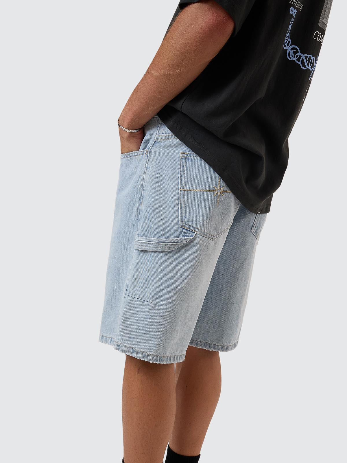 Infinite Dopamine Slacker Denim Short - Light Ash Blue 26