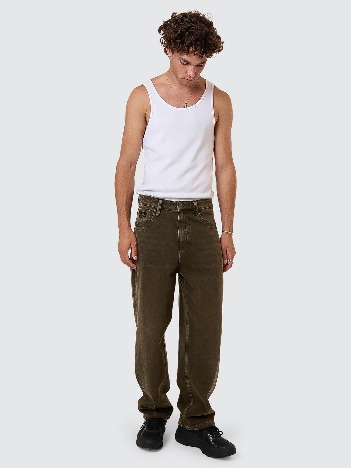 Cheap Thrills Big Slacker Denim Jean - Tarmac 26