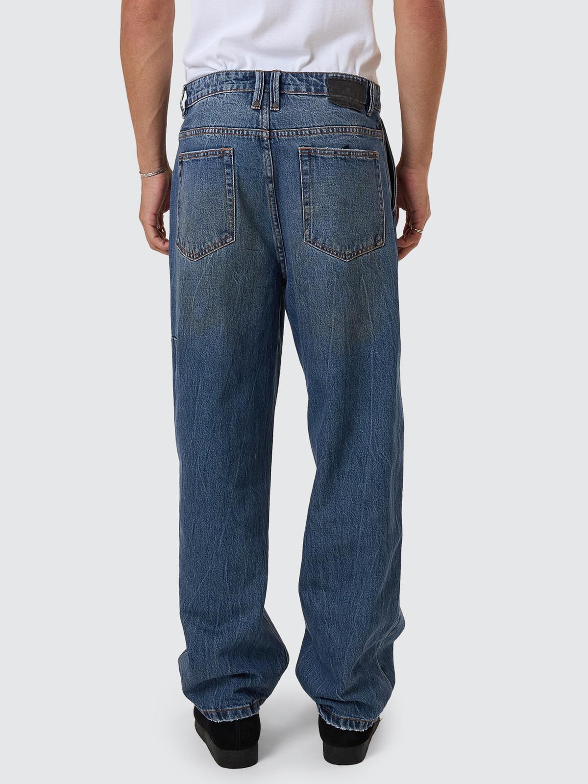 Big Slacker Pleat Denim Jean - Vanish Mid Blue 26
