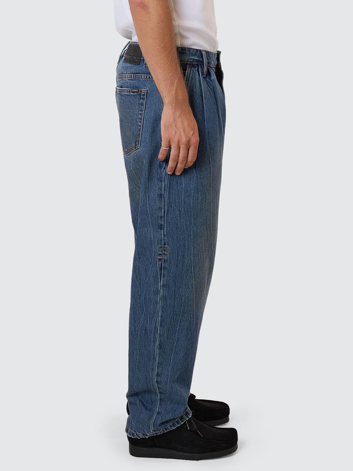 Big Slacker Pleat Denim Jean - Vanish Mid Blue 26