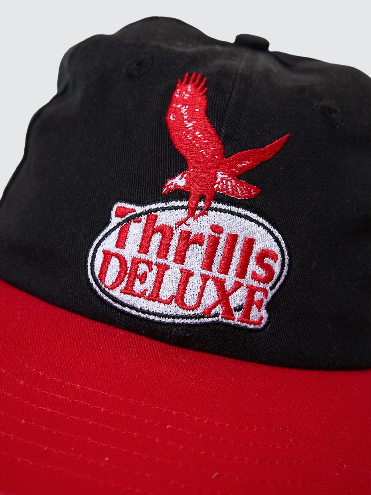 1st Grade Service 6 Panel Cap - Black - Racing Red