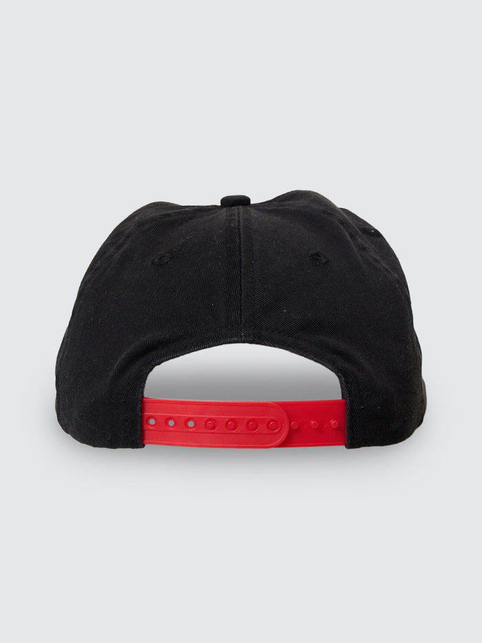1st Grade Service 6 Panel Cap - Black - Racing Red