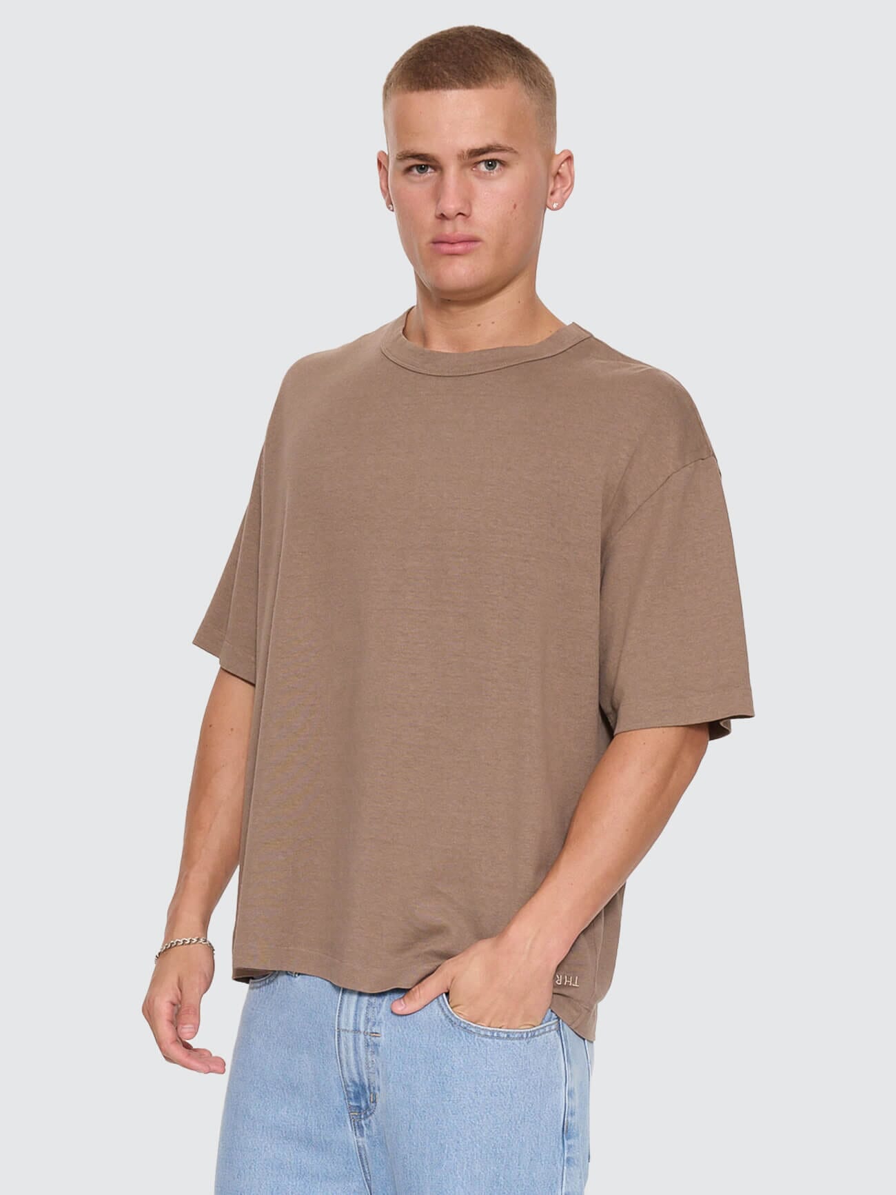 Hemp Thrills Embro Oversize Box Crop Tee - Falcon XS