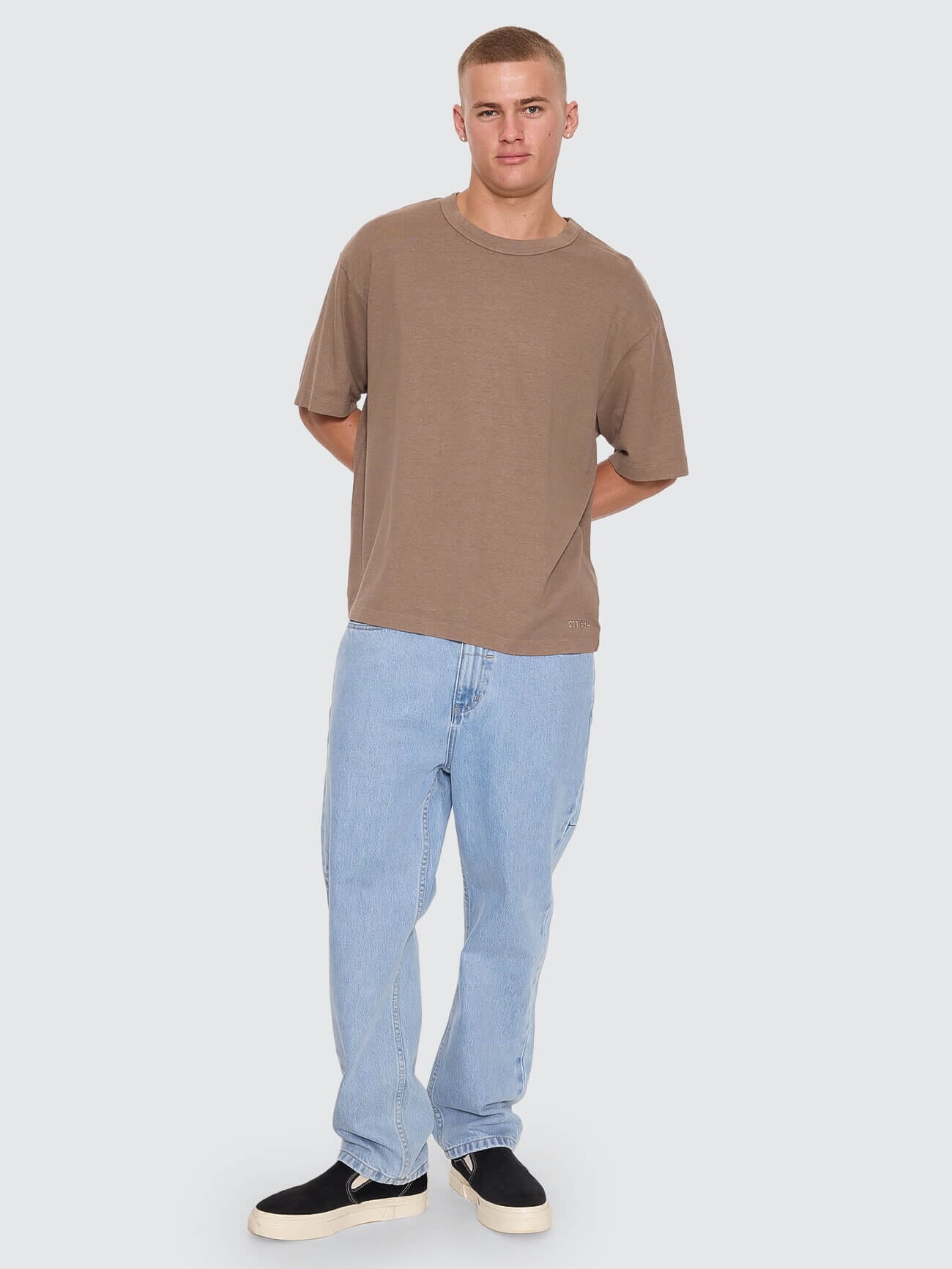 Hemp Thrills Embro Oversize Box Crop Tee - Falcon XS