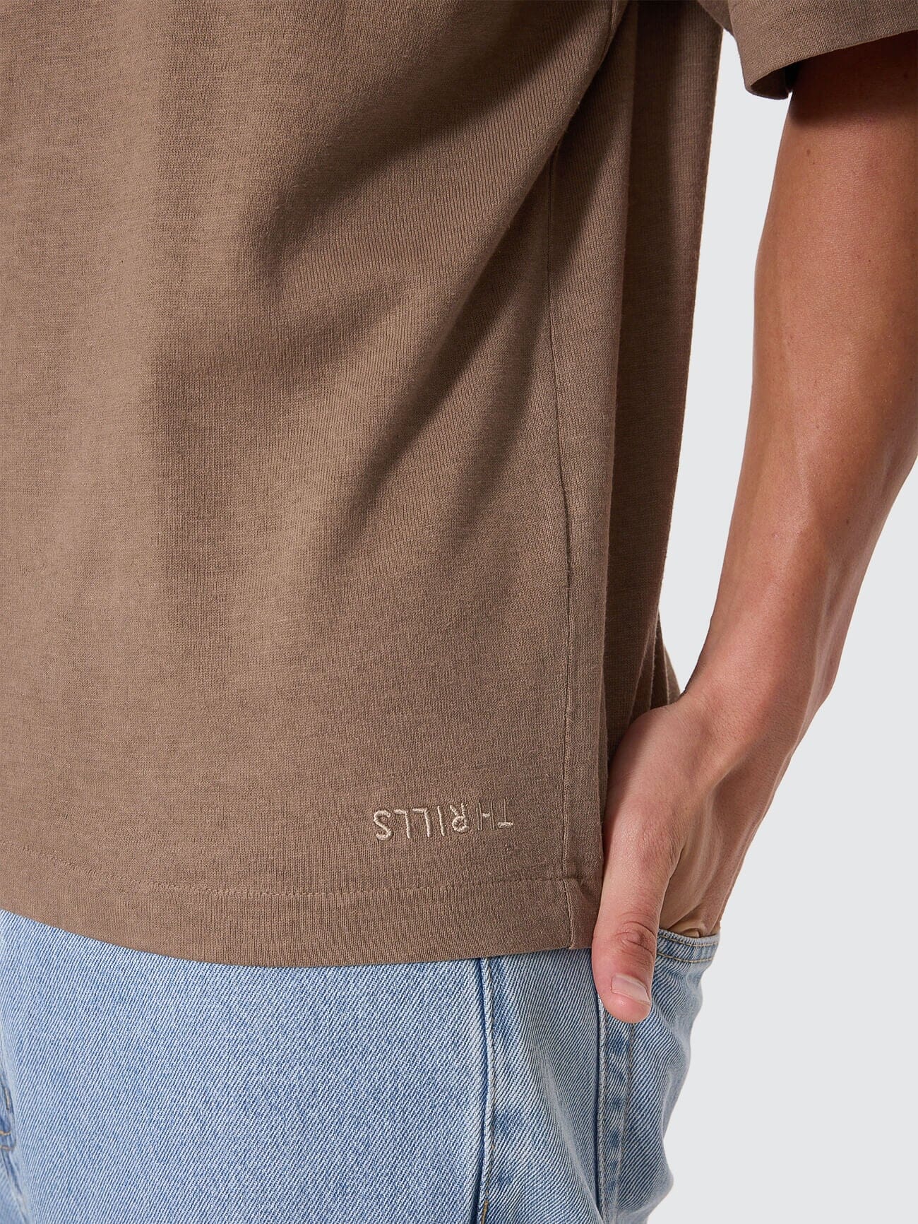 Hemp Thrills Embro Oversize Box Crop Tee - Falcon XS
