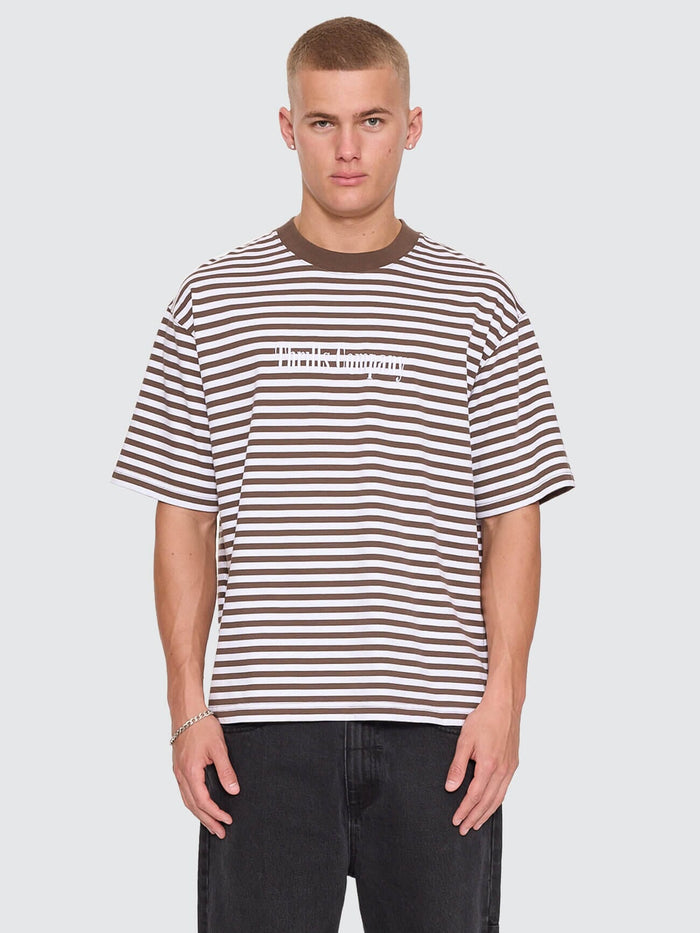 Primitive Stripe Oversize Box Crop Tee - Falcon Stripe XS