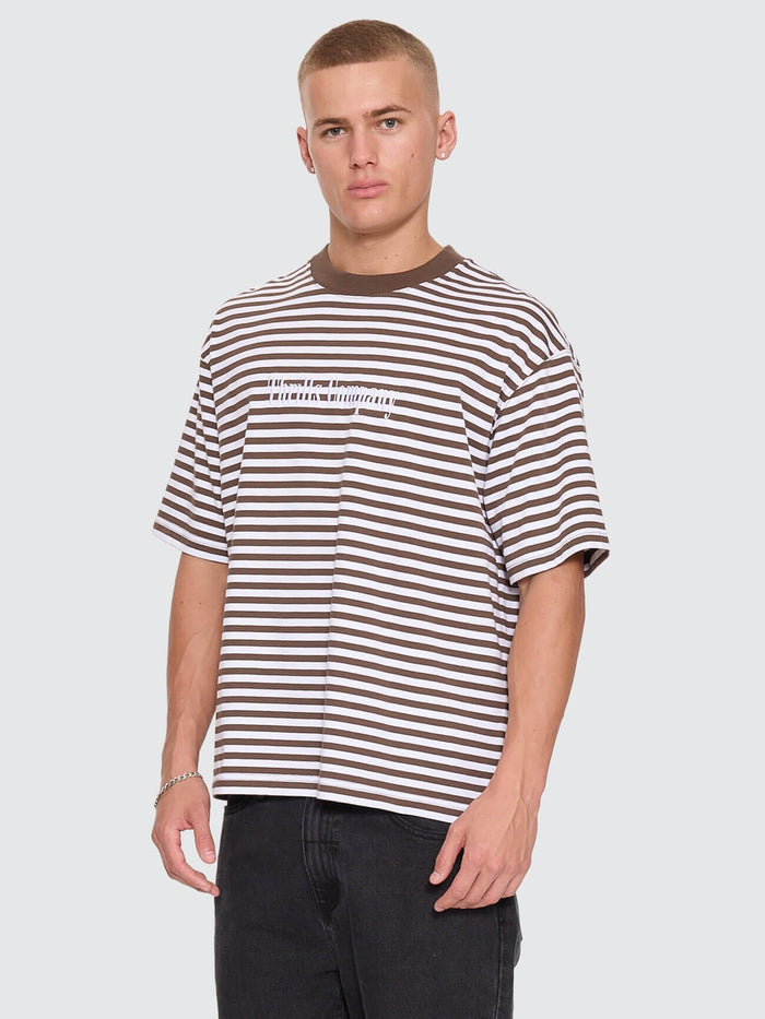 Primitive Stripe Oversize Box Crop Tee - Falcon Stripe XS