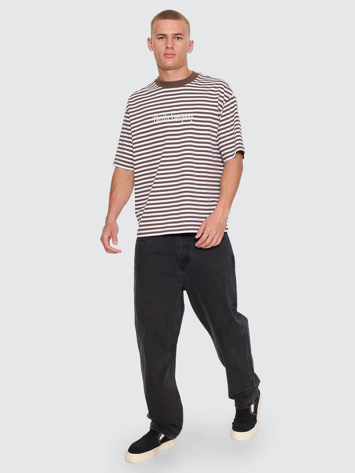 Primitive Stripe Oversize Box Crop Tee - Falcon Stripe XS