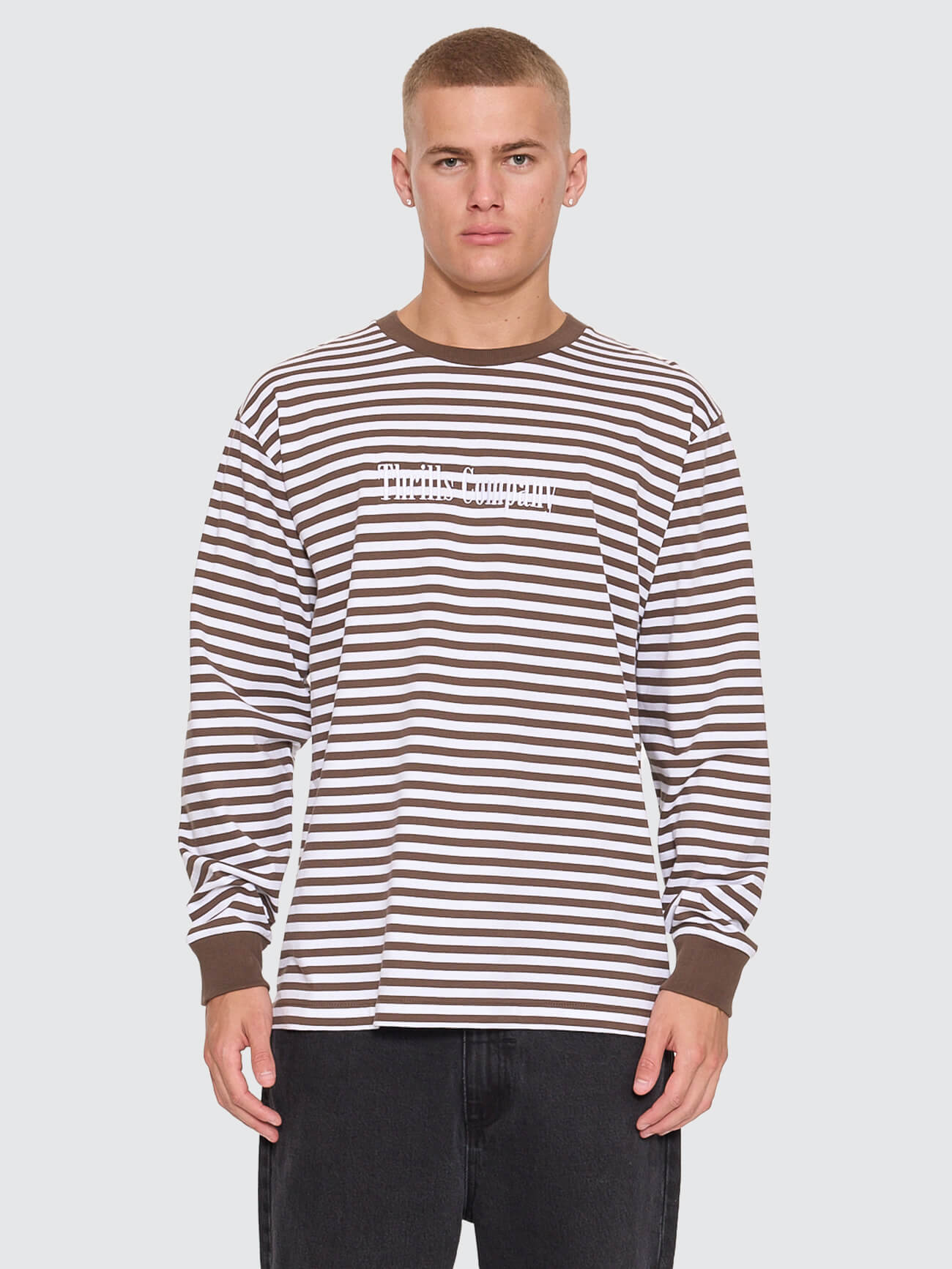 Primitive Stripe Oversize Crop Long Sleeve Tee - Falcon Stripe XS