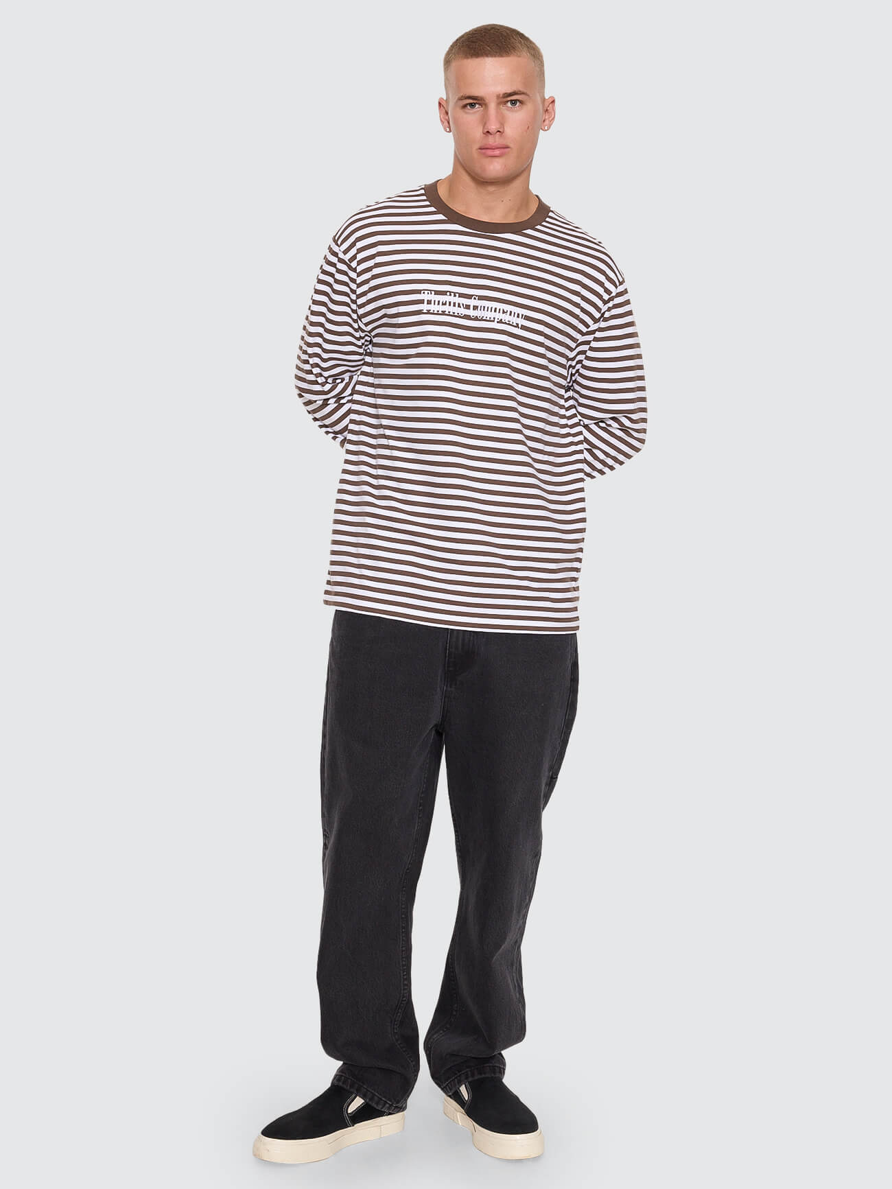 Primitive Stripe Oversize Crop Long Sleeve Tee - Falcon Stripe XS