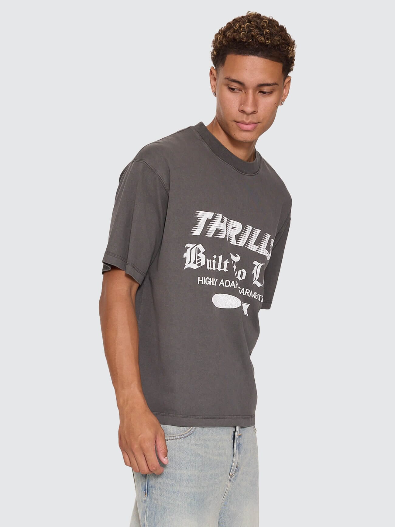 Built To Last Oversize Box Crop Tee - Merch Black XS