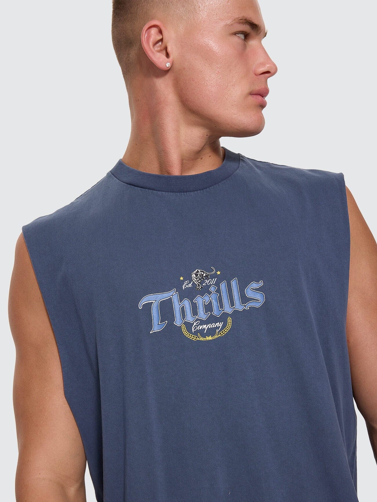 Twist Off Merch Muscle Tee - Heritage Navy XS